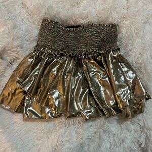 FBz metallic silver girls skirt size large
